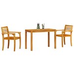 vidaXL Ensemble de salle à manger pour jardin 3 Pièces Marron