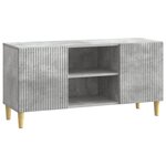 vidaXL Meuble TV 102 x 34 5 x 50 cm Gris béton Bois d'ingénierie