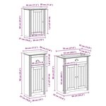 vidaXL Meubles de salle de bain 3Pièces BODO blanc marron bois pin massif