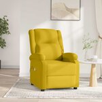 vidaXL Fauteuil électrique de massage Jaune Velours