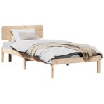 vidaXL Cadre de lit avec tête de lit Naturel 90 x 200 cm Pin massif