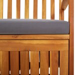 vidaXL Banc de rangement avec coussin 170 cm Bois d'acacia solide