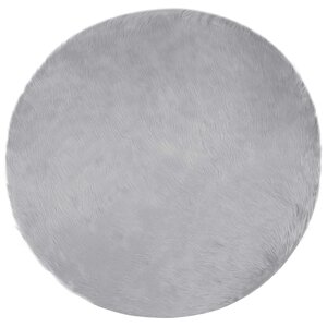 vidaXL Tapis en fausse Tafalla Gris Ø 100 cm Polyester