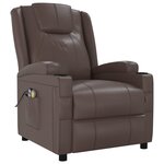 vidaXL Fauteuil de massage électrique Marron Similicuir