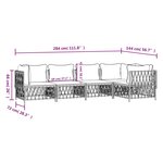 vidaXL Salon de jardin avec coussins 5 Pièces blanc acier