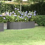 vidaXL Lit surélevé de jardin Acier galvanisé 152x80x36 cm gris