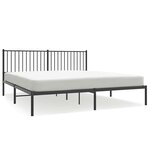 vidaXL Cadre de lit métal sans matelas avec tête de lit noir 183x213cm