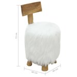 vidaXL Tabouret Blanc Bois de teck massif