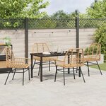 vidaXL Ensemble de dining de jardin 5 pièces marron poly rotin