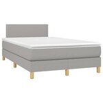 vidaXL Sommier à lattes de lit avec matelas Gris clair 120x200cm Tissu
