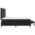 vidaXL Lit ressort avec matelas et banc noir 200x200 cm en velours