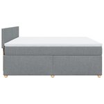 vidaXL Sommier à lattes de lit avec matelas Gris clair 200x200cm Tissu