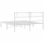 vidaXL Cadre de lit métal sans matelas et tête de lit blanc 140x190 cm
