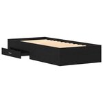 vidaXL Lit Noir Chêne 100x200 cm Bois d'ingénierie