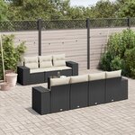 vidaXL Salon de jardin 8 Pièces avec coussins noir résine tressée