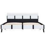 vidaXL Cadre de lit avec LED Blanc Similicuir 160 x 200 cm