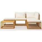 vidaXL Salon de jardin 6 Pièces avec coussins Bois d'acacia solide