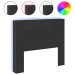 vidaXL Armoire tête de lit avec LED noir 120x16 5x103 5 cm