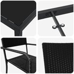 vidaXL Ensemble de salle à manger pour jardin 3 Pièces Noir Poly rotin