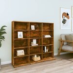 vidaXL Armoire à CD Chêne fumé 102x23x89 5 cm Bois d'ingénierie