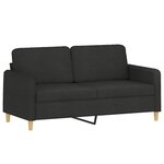 vidaXL Ensemble de canapés 2 Pièces avec coussins noir tissu
