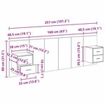 vidaXL Tête de lit avec armoire avec tiroir 3 Pièces Chêne artisanal