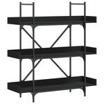 vidaXL Bibliothèque à 3 niveaux noir 100x33x108 5 cm bois d'ingénierie