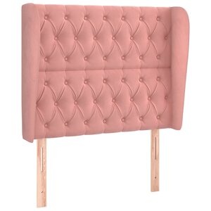 vidaXL Tête de lit avec oreilles Rose 93x23x118/128 cm Velours