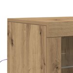 Buffet vidaXL avec lumières LED Chêne artisanal 60 5x37x67 cm