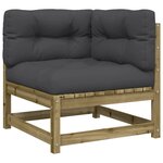vidaXL Salon de jardin 6 Pièces avec coussins bois de pin imprégné