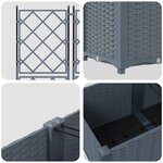 vidaXL Jardinier avec treillis 2 Pièces Gris clair 80x40x143 cm