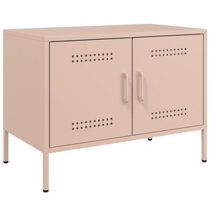 vidaXL Meuble TV rose 68x39x50 5 cm acier
