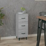 vidaXL Buffet Sonoma gris 34 5x34x90 cm Bois d'ingénierie