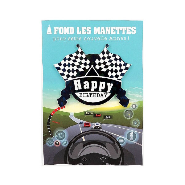 Carte Anniversaire - À fond les manettes pour cette nouvelle année !