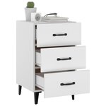 vidaXL Table de chevet blanc 40x40x66 cm bois d'ingénierie