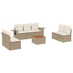 vidaXL Salon de jardin avec coussins 8 Pièces beige résine tressée