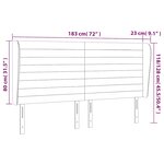 vidaXL Tête de lit avec oreilles Vert foncé 183x23x118/128 cm Velours