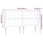 vidaXL Tête de lit avec oreilles Rose 163x23x118/128 cm Velours