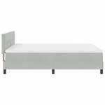 vidaXL Lit à ressort LED avec matelas Gris clair 140 x 190 cm Velours
