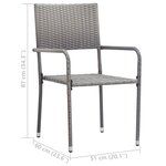 vidaXL Ensemble à manger de jardin 3 Pièces Gris