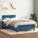 vidaXL Sommier à lattes de lit et matelas et LED bleu foncé 120x210cm velours