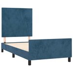 vidaXL Cadre de lit sans matelas bleu foncé 90x190 cm velours