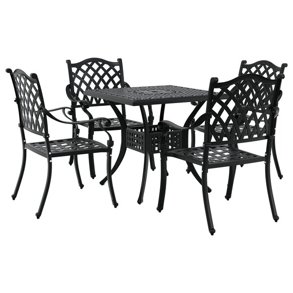 Set de jardin 5 pièces vidaXL en aluminium noir