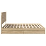 vidaXL Lit de Rangement Chêne Sonoma 180 x 200 cm Bois d'ingénierie
