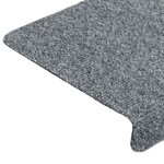 vidaXL Tapis de marches d'escalier 5 Pièces Gris 65x21x4 cm Aiguilleté