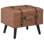 Banquette pouf tabouret meuble tabouret de rangement 40 cm marron synthétique 3002173