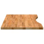 vidaXL Dessus de bureau marron clair bois chêne massif rectangulaire
