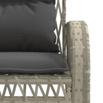 vidaXL Salon de jardin 4 Pièces avec coussins gris clair résine tressée