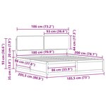 vidaXL Cadre de lit avec tête de lit rembourrée Taupe 180 x 200 cm