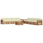 vidaXL Ensemble de canapés d'extérieur 9 pc Naturel et Crème